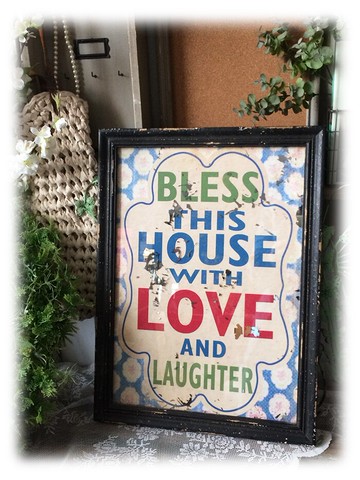 復古做舊實木鏡面英文裝飾畫 經典墻飾1入