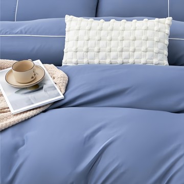 NATURALLY JOJO 50%素色抗菌天絲(含枕套)  加大  微醺藍  床包3件組