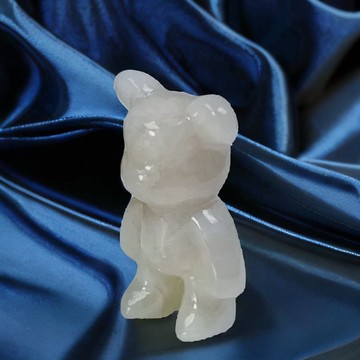 【熊熊玉見你】冰糯飄花可愛小熊擺飾 | 天然緬甸翡翠A貨 | 送禮