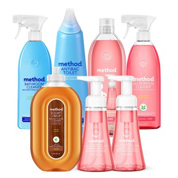 Method美則 提升品味居家清潔7件組(木質地板 泡沫洗手 浴廁馬桶多功能清潔)