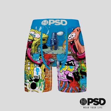 【PSD Underwear 官方旗艦店】 SPONGEBOB- 平口四角褲 -深海寶藏-藍色