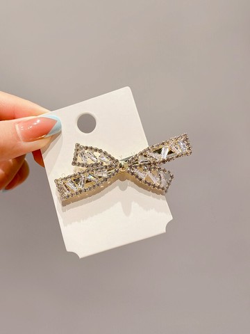 氣質精致水鉆蝴蝶結發夾女小號劉海前額碎發夾子側邊頭飾發卡