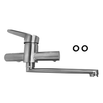 LEADER 麗達 304不鏽鋼 廚房壁式冷熱水龍頭 附六分墊片 LBE ST822-23  出水管23cm 口徑13mm  1個