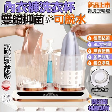 隔日達✨保固兩年 洗脫一體雙桶洗衣杯 4L洗衣機 內褲清洗機 襪子清洗機 方便攜帶 USB洗衣機 內衣洗衣機 迷你洗衣機