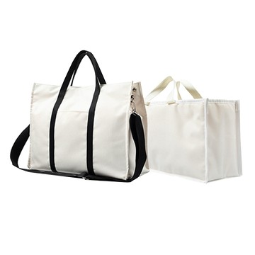 FLOWBEBE 尿布托特包組  托特包40 x 30 x 15cm + 手提包36 x 20 x 12cm  象牙白