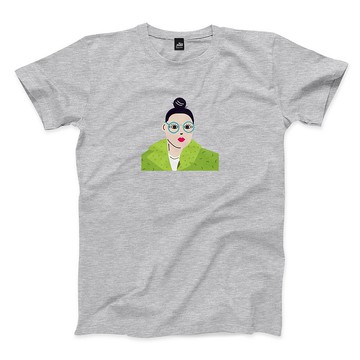 藝術家眼鏡女子 - 深麻灰 - 中性版T恤