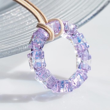 [Premium] 會變色的閃亮玻璃戒指（Aurora ring [magic]）項鍊 [Made-to-order]