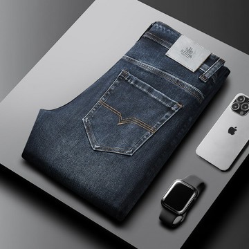 廠家直銷2025秋冬新款高端牛仔褲男士直筒修身彈力商務休閑男褲子鑫弘-衣錦男裝
