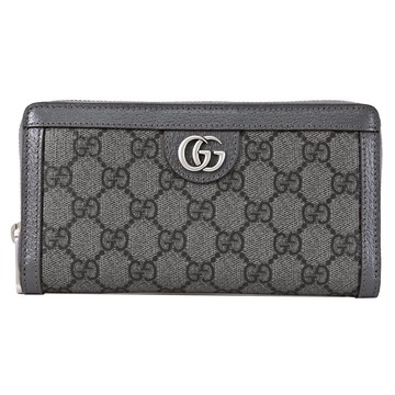 GUCCI 706844 Ophidia GG Supreme 塗層印花拉鍊長夾.灰