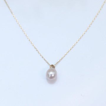 14K 橢圓珍珠墜項鍊