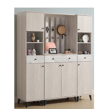 AS DESIGN雅司家具-艾泥淺木色5.2尺屏風鞋櫃-158.2*42*188cm