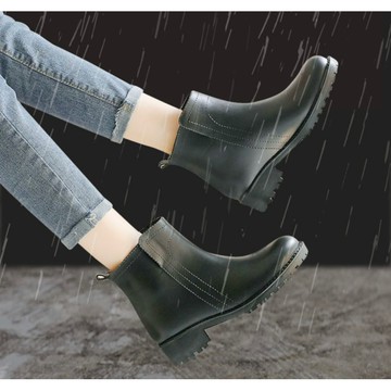 雨靴現貨588 短筒時尚雨靴 晴雨兩穿百搭防水 雨鞋女 低跟短靴 雨天必備 防水