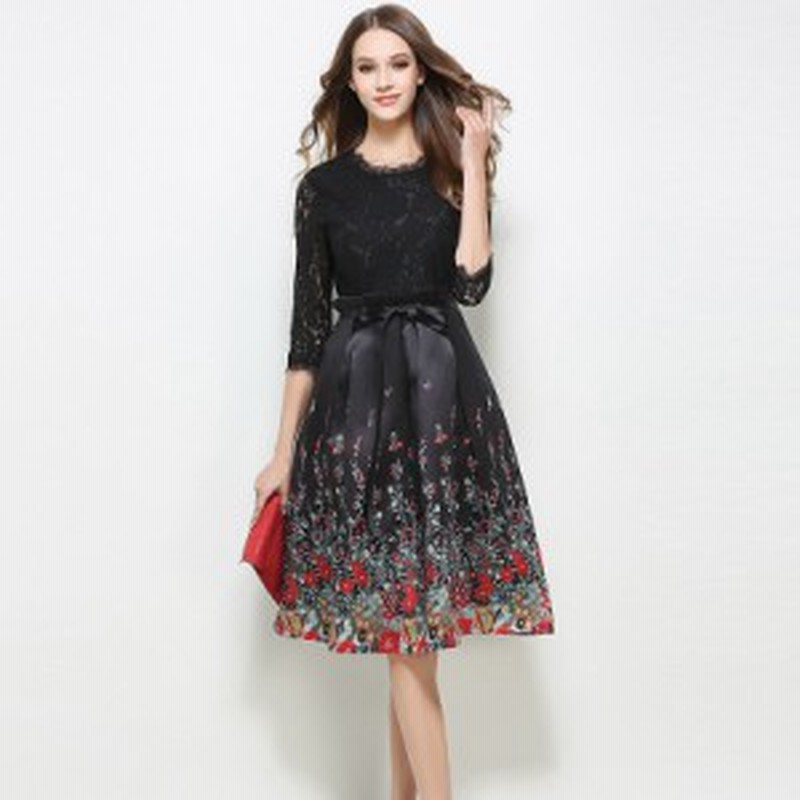 パーティードレス ミモレ丈 レース 結婚式 ワンピース 二次会 謝恩会 同窓会 発表会 フォーマル 代30代40代 50代 通販 Lineポイント最大get Lineショッピング