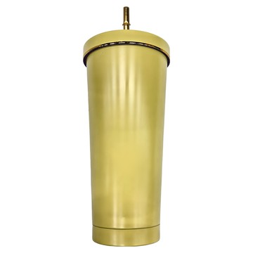 網美吸管杯 奶油戀人 304不鏽鋼 黃色 附吸管刷  750ml  1個