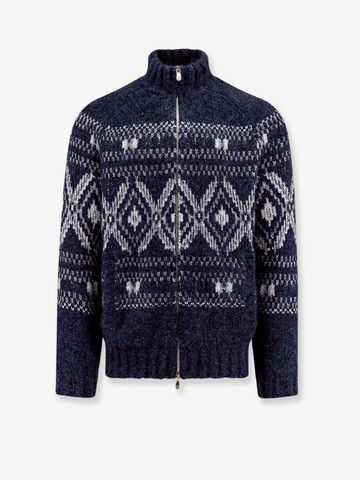 Alpaca blend cardigan with embroideries - BRUNELLO CUCINELLI - gender_Man