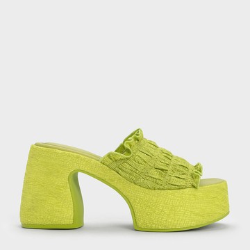 Nuala 抓皺厚底粗跟鞋