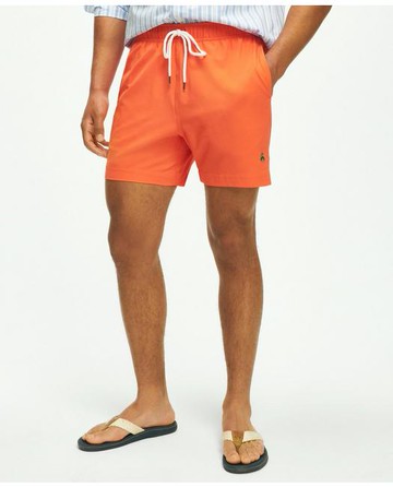 Brooks Brothers Men's 5" Stretch Swim Trunks | Light Orange | Size 2XL