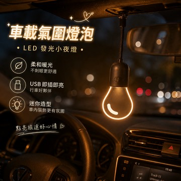 小廢物研究所 小燈泡氛圍燈 LED發光小燈泡 車載氛圍燈 USB迷你小夜燈 車內掛飾裝飾燈 汽車小燈 生日禮物 交換禮物