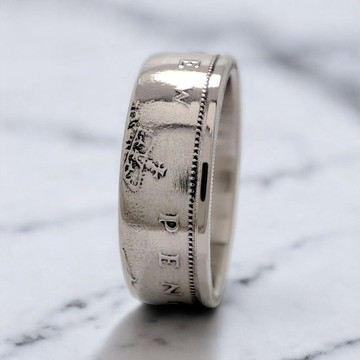 女士英國硬幣戒指，男士英鎊戒指，大英帝國硬幣戒指