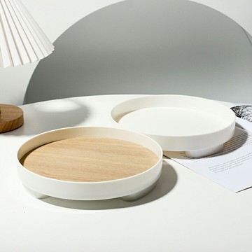 置物托盤 圓形 長方 托台 收納盤 展示架 北歐風 簡約 桌面收納 化妝品 雜物【BlueCat】【RH1416】