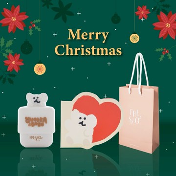 【FreshO2】✨感恩聖誕節 生日首選🥰Dinotaeng呆萌町聯名 臉紅心跳組💓 棉花糖腮紅盤+超補水護唇小方糖 贈紙袋