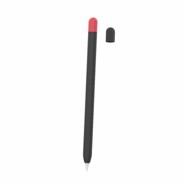 AHAStyle Apple Pencil 2代/Pro 超薄筆套 矽膠保護套 兩色上蓋撞色款 黑色+紅色