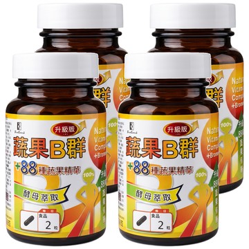 BioBank 大金宏醫 全新B群88種蔬果酵素 升級版 0.5g  30顆  4罐