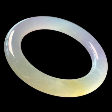 【森茂珠寶】天然翡翠A貨 三彩高冰種翡翠圓骨手鐲