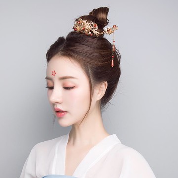 樂天精選~漢服頭飾女古典舞蹈演出發飾全套唐裝發冠古風發簪子步搖古裝配飾 雙11全館免運