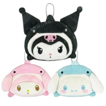 小禮堂 Sanrio 三麗鷗 絨毛造型零錢包吊飾 (鯨鯊系列) 美樂蒂 酷洛米 大耳狗