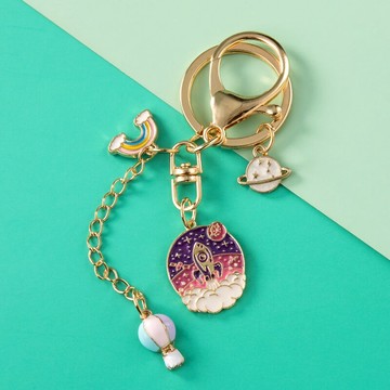 創意可愛鑰匙扣書包掛件汽車鏈鎖匙圈環女個性INS網紅包包小掛飾