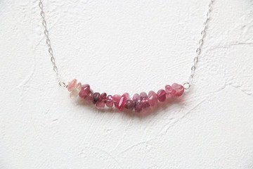 天然紅碧璽項鍊 礦石頸鍊項鍊 三色選 14K包金鍍金鍍銀