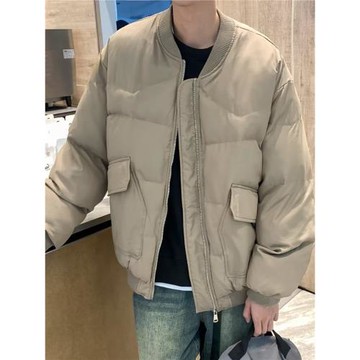 秋冬新款ins加厚面包服棉衣男女韓版寬松bf風棒球領保暖棉服外套