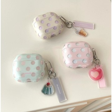 韓風ins純色透明波點 適用於 airpods 4 Pro 3 2 保護套 蘋果 1/2/3/4代保護殼 蘋果耳機套