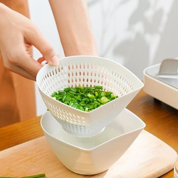 日本SP SAUCE蔥花瀝水籃廚房蔥姜蒜收納保鮮冰箱大容量食品備菜盒