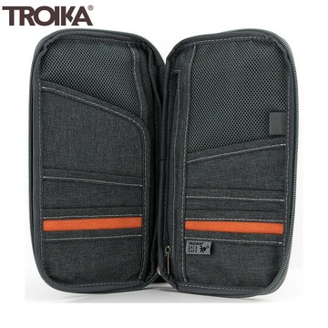 又敗家@德國TROIKA防感應護照包TRV20/GY防盜卡夾 防盜刷錢包 防RFID-NFC側錄 多功能護照包 隨身包 防感應卡夾 設計款護照包 防RFID錢包 旅遊包 隨身攜帶包 証件包 旅行包 設計包【全館299超取免運】【APP下單點數4倍送】