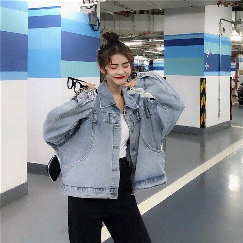 レディース デニム ジャケット 長袖 アウター カジュアル ゆったり Gジャン 春秋アウター ミディアム 可愛いジャケット 通販 Lineポイント最大get Lineショッピング