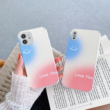清新日韓粉藍撞色笑臉小羊皮三星A31手機殼軟硅膠a22-5G創意A32-4g防摔A12情侶男女A03S歐版全包A30保護套