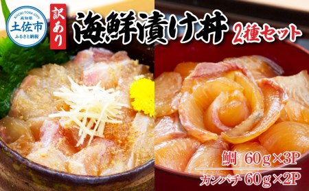 訳あり海鮮漬け丼（タイ3P・カンパチ2P）セット 漬け丼 漬け 鯛 かんぱち 勘八 白身魚 食べ比べ 海鮮 魚 冷凍 食品 保存食 小分け 高知 土佐 海鮮丼 漬け丼 ぶっかけ 鯛めし 惣菜 そうざい 訳アリ わけあり 不揃い 規格外 故郷納税 5000円 返礼品