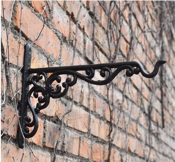鑄鐵鐵藝吊籃托架支架鉤架掛鉤架花盆掛鉤架歐式美式復古堅固耐用