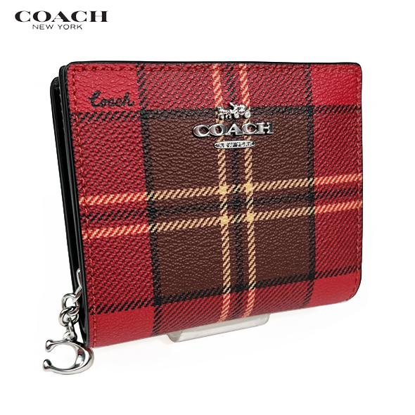 COACH チェック柄 長財布 レッド/ブラック チェック柄 韓国　可愛い COACH 赤 チェック柄 長財布 - メルカリ
