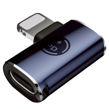 YORI CAR 優里 Type-C母 轉 lightning公 彎頭轉接頭  2cm  黑色  1個