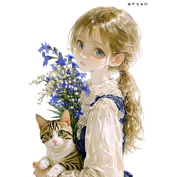 【4 月新品 3】07-120-0127 人物貼紙 春日女孩與動物