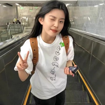 短袖 T恤 潮T 貓從瓶子掉下來 純棉 短T 情侶T 台灣製 情侶裝 短袖T恤 萌寵 【Y1428】 S~XL 男女可穿