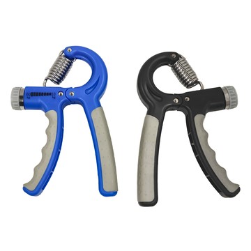 基礎款可調節握力器 最高60kg  15.5 x 10cm  黑灰色 + 天藍色  2個