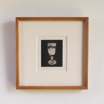 紙版畫「Liqueur glass #4」（已裱框）