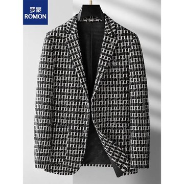 羅蒙大號男士西裝商務休閑中年西服外套加肥加大碼秋季肥佬單西男