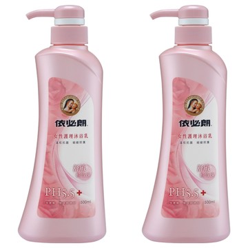 依必朗 女性護理沐浴乳 舒敏粉玫瑰 溫和抗菌 細緻呵護 添加蔓越莓萃取精華 PH5.5  500ml  2瓶