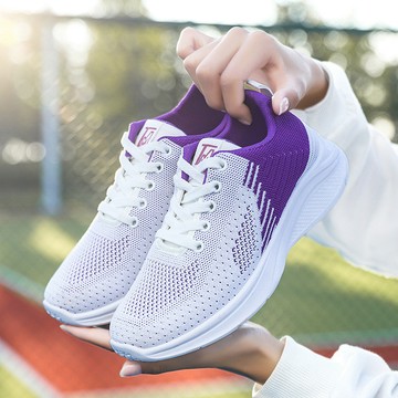 💗特惠💗鞋子女 2025新款運動鞋shoes 繫帶運動風休閒女鞋透氣飛織女鞋