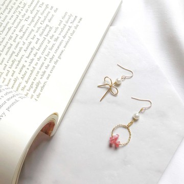 巴黎女伶 - 不對稱手作耳環